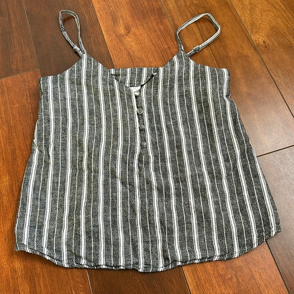Abound Womens Gray/White Striped Tank Top XXS - Picture 1 of 5